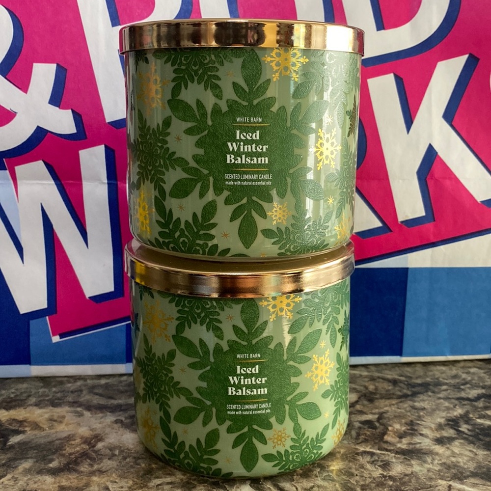 Bath & Body Works Iced Winter Balsam 3-wick candles